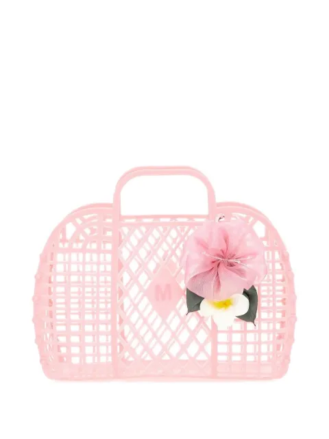 Monnalisa floral-embellished cage tote bag