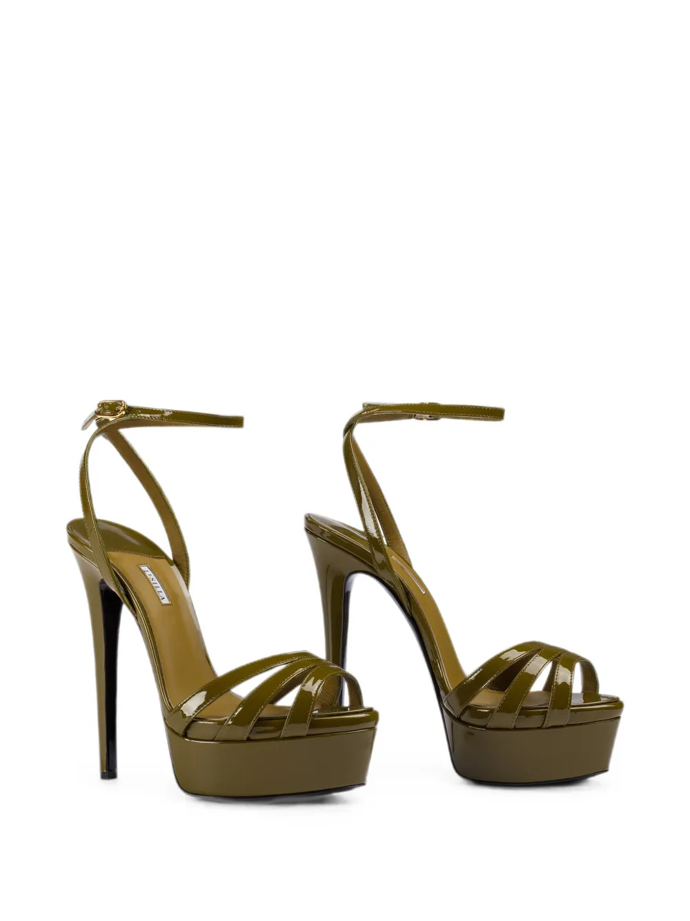 Le Silla Lola patent-leather sandals Groen