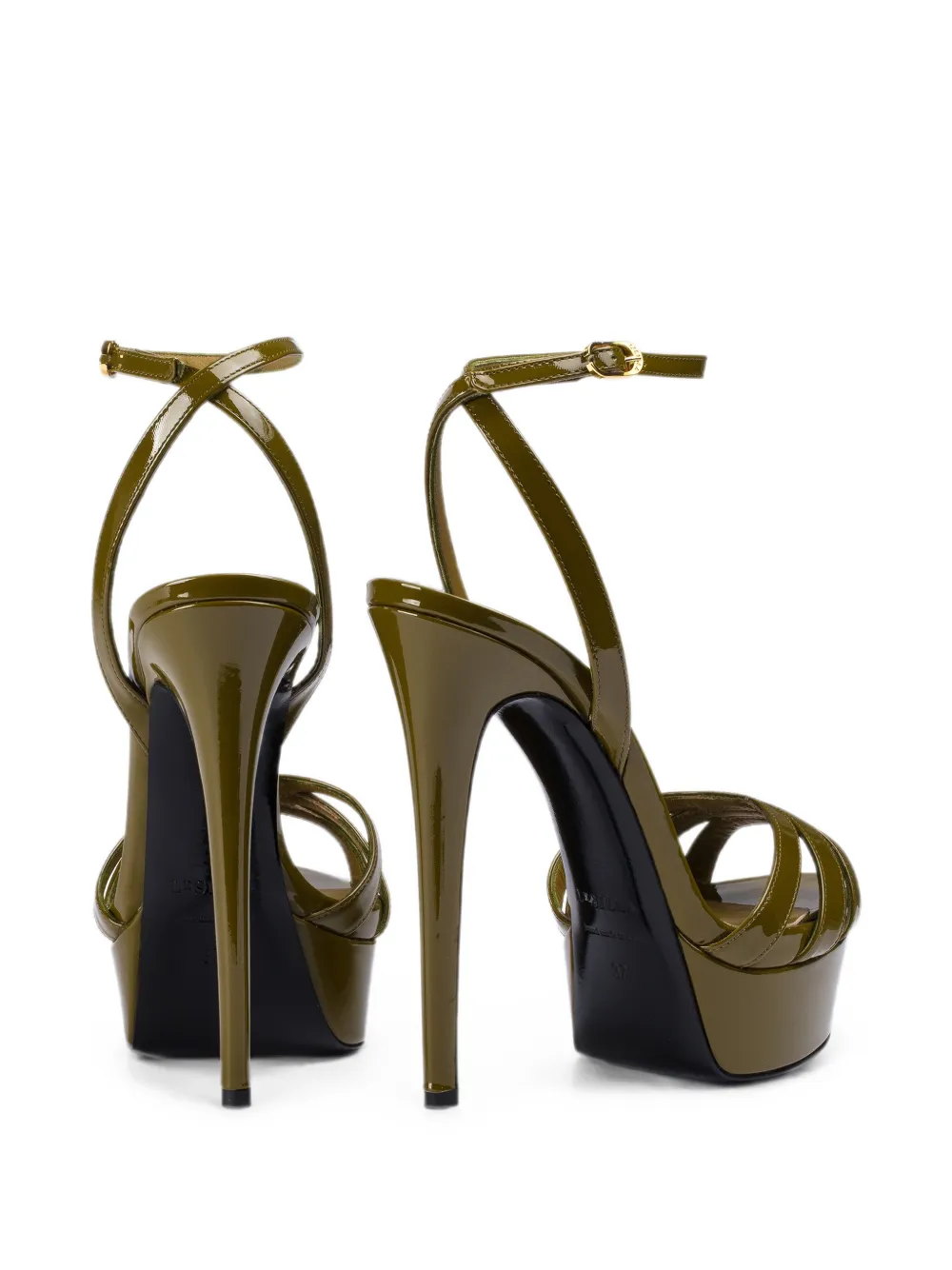 Le Silla Lola patent-leather sandals Groen
