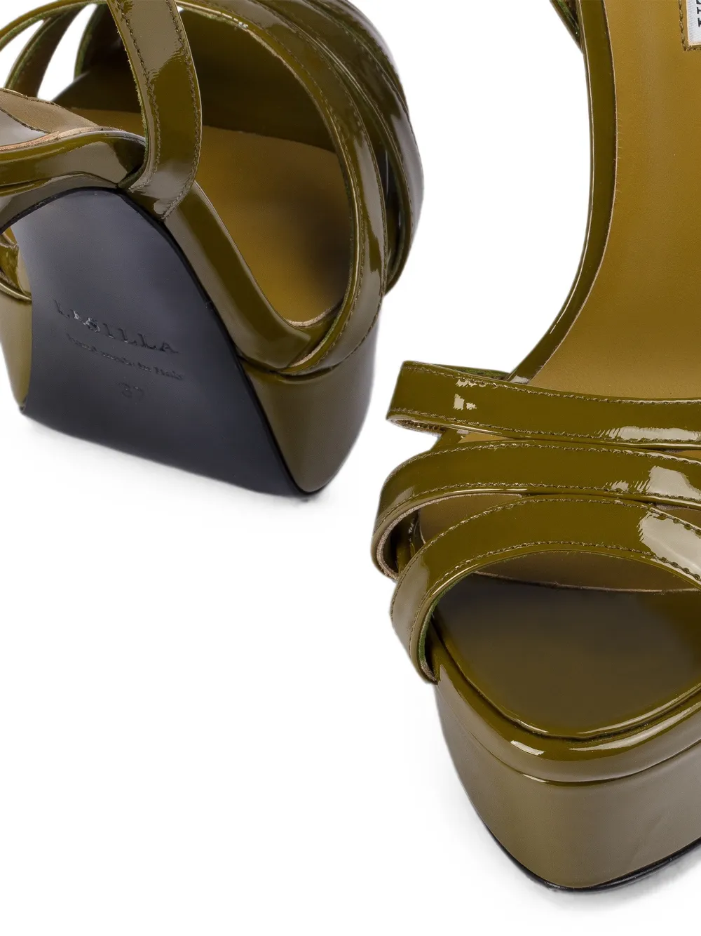 Le Silla Lola patent-leather sandals Groen