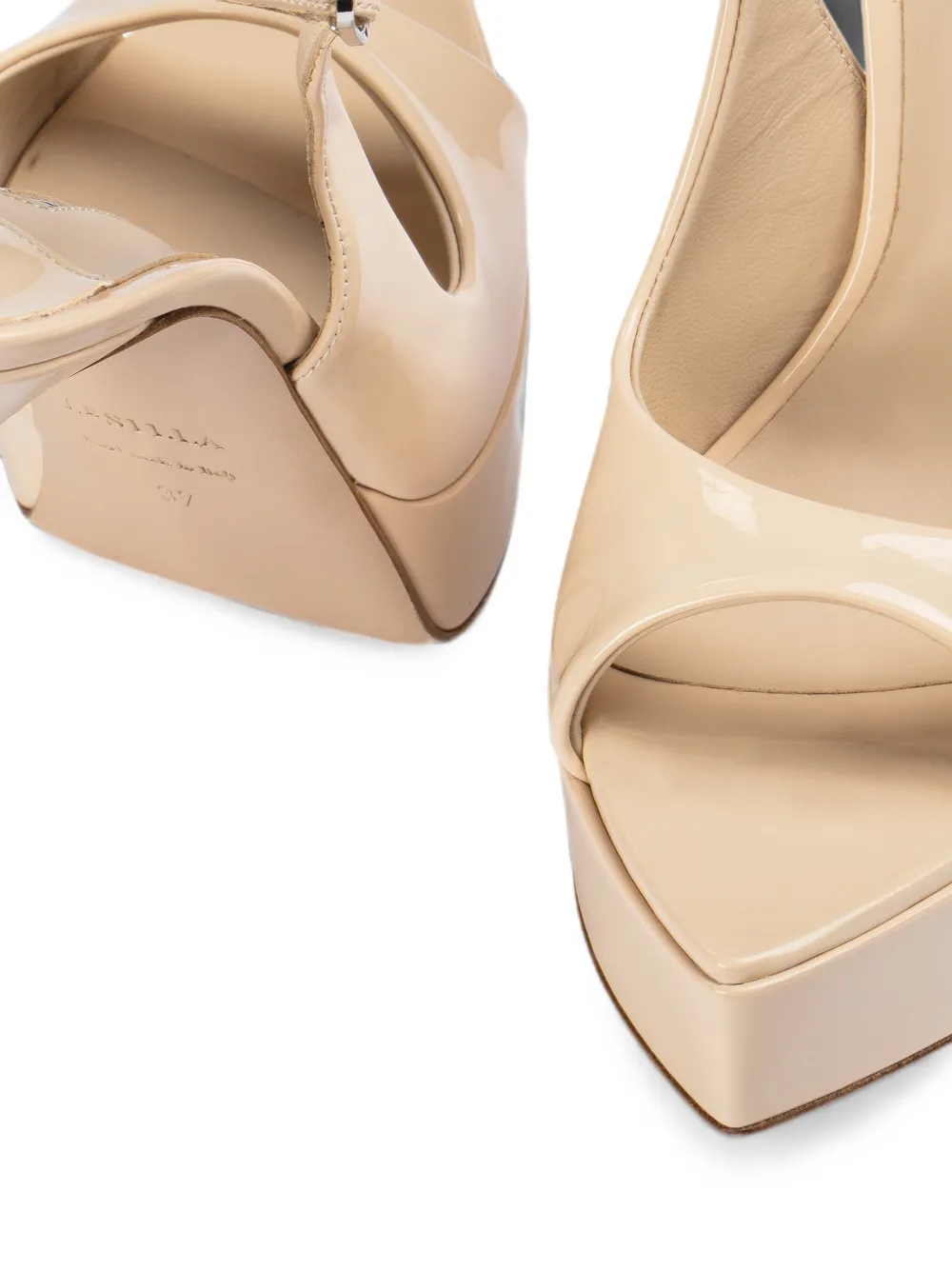 Le Silla Uma platform slingback pumps Beige