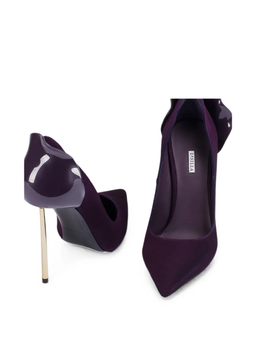 Le Silla Petalo suede pumps Paars