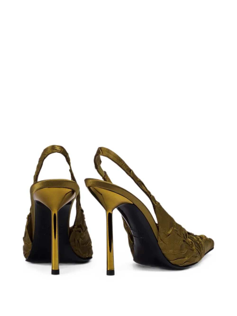 Le Silla Clivage ruched slingback pumps Groen