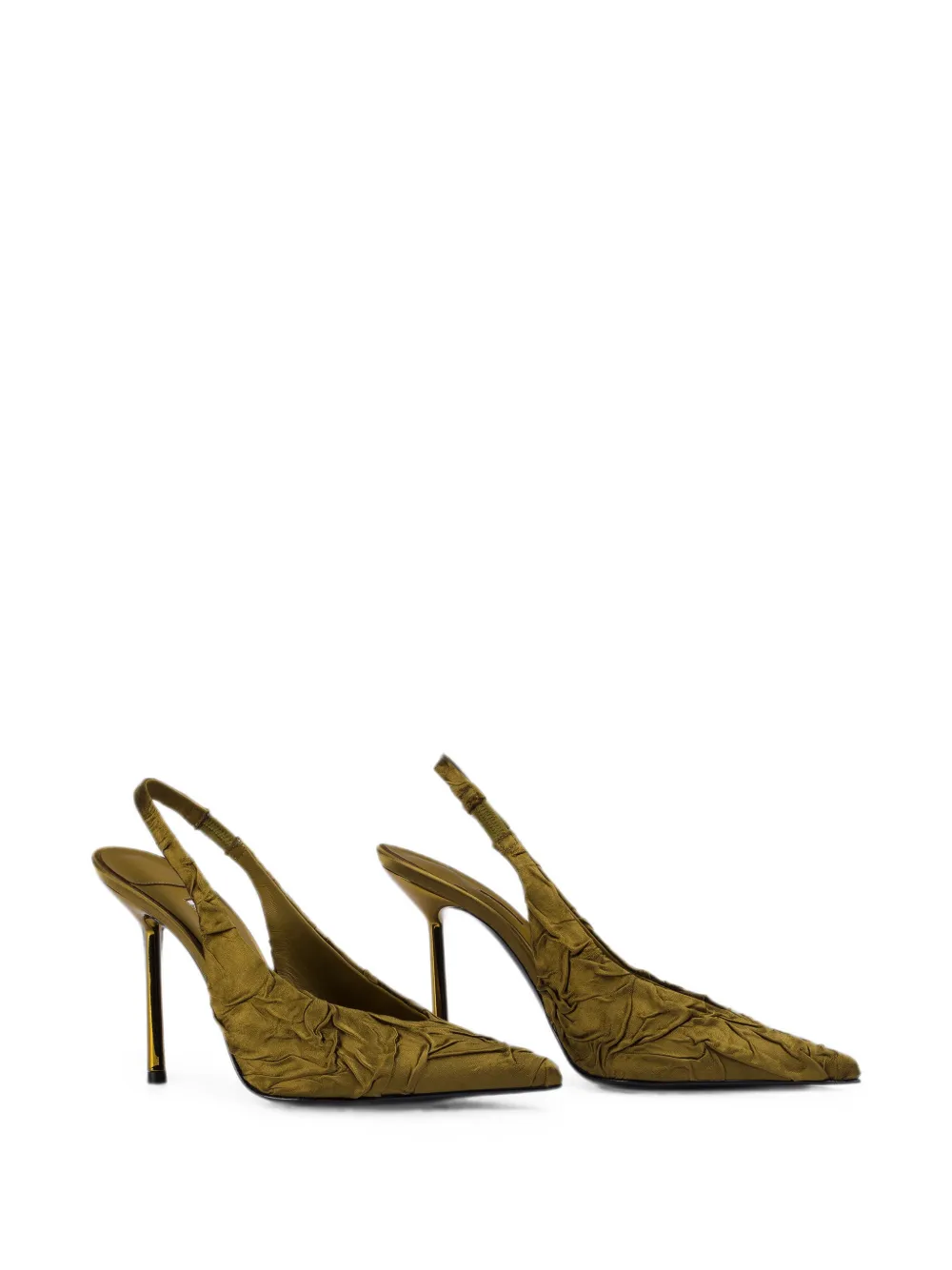 Le Silla Clivage ruched slingback pumps Groen