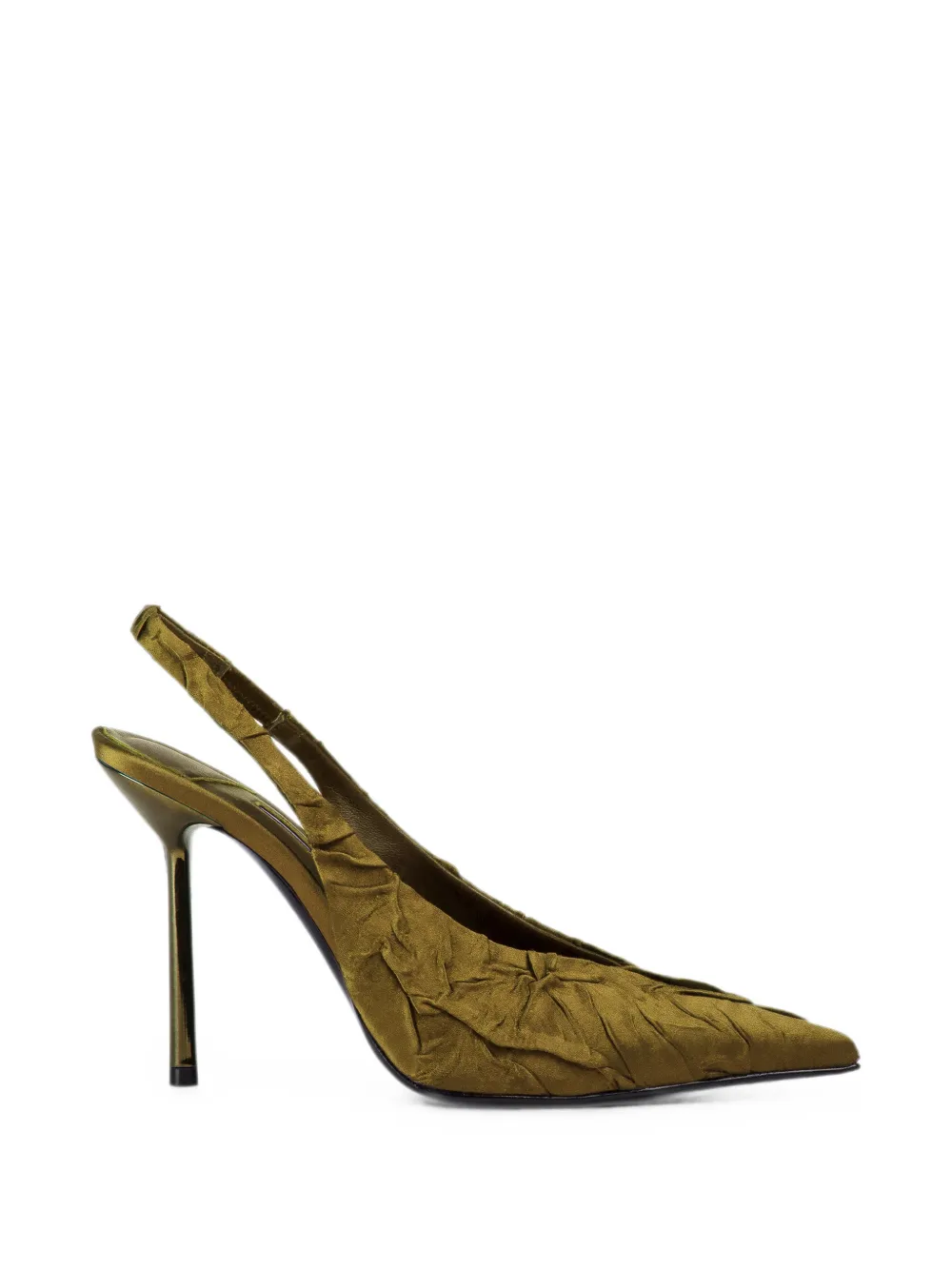 Le Silla Clivage ruched slingback pumps Groen
