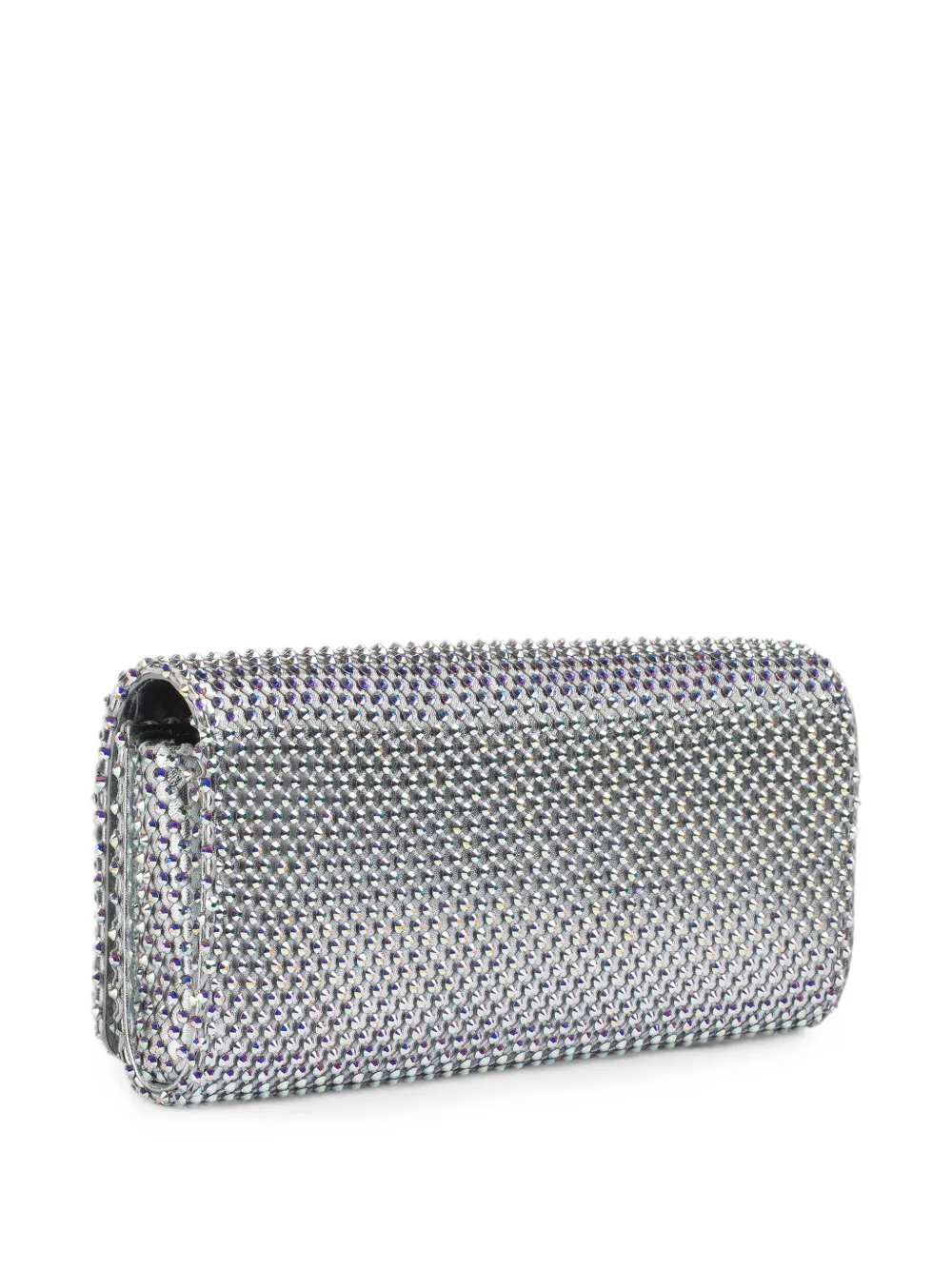 Le Silla Gilda clutch verfraaid met kristallen Zilver
