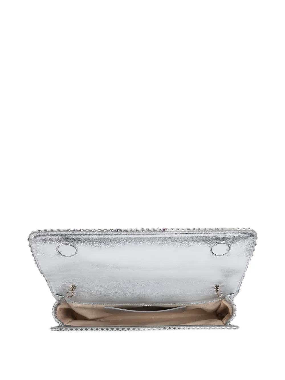 Le Silla Gilda clutch verfraaid met kristallen Zilver