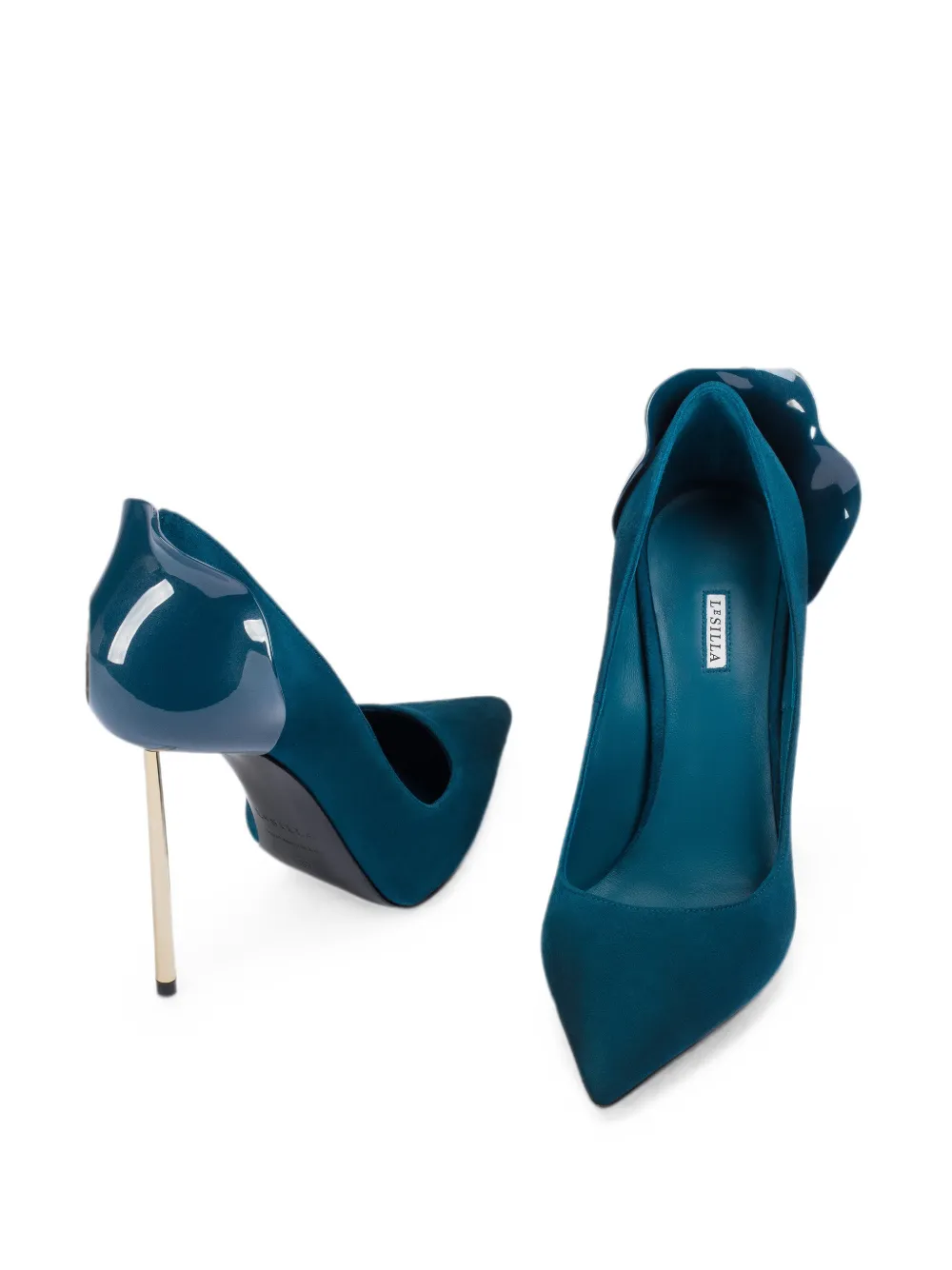Le Silla Petalo suede pumps Blauw