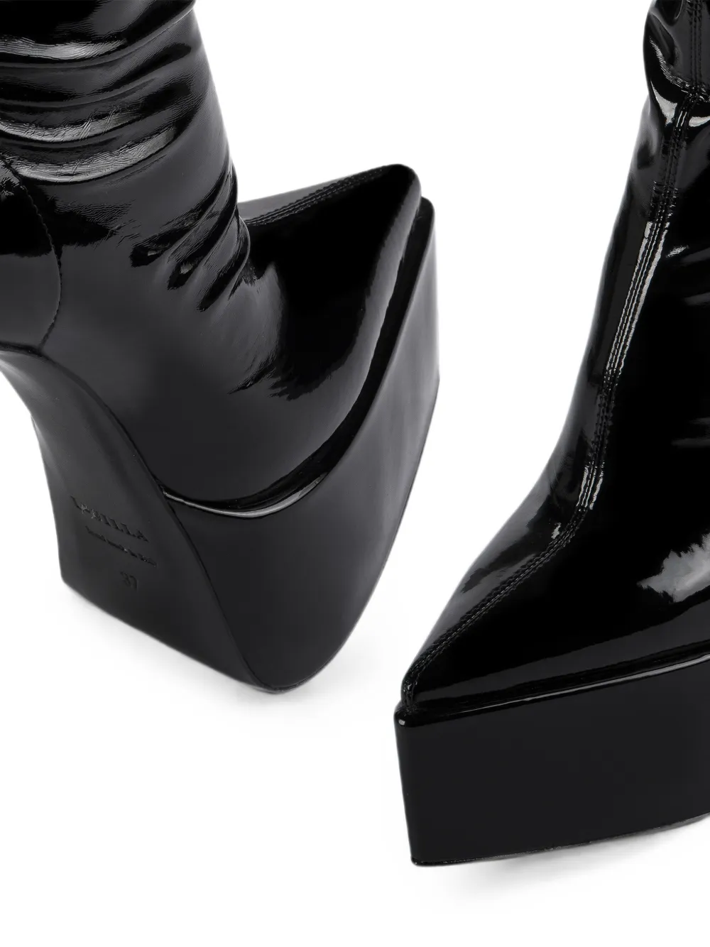Le Silla Lily overknee laarzen met plateauzool Zwart