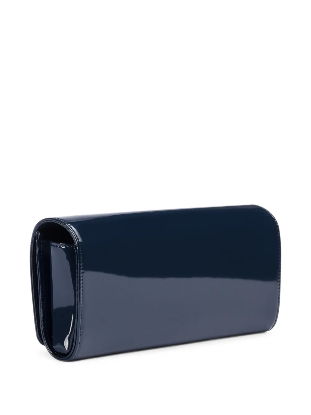 Le Silla logo-plaque patent-finish clutch bag Blauw