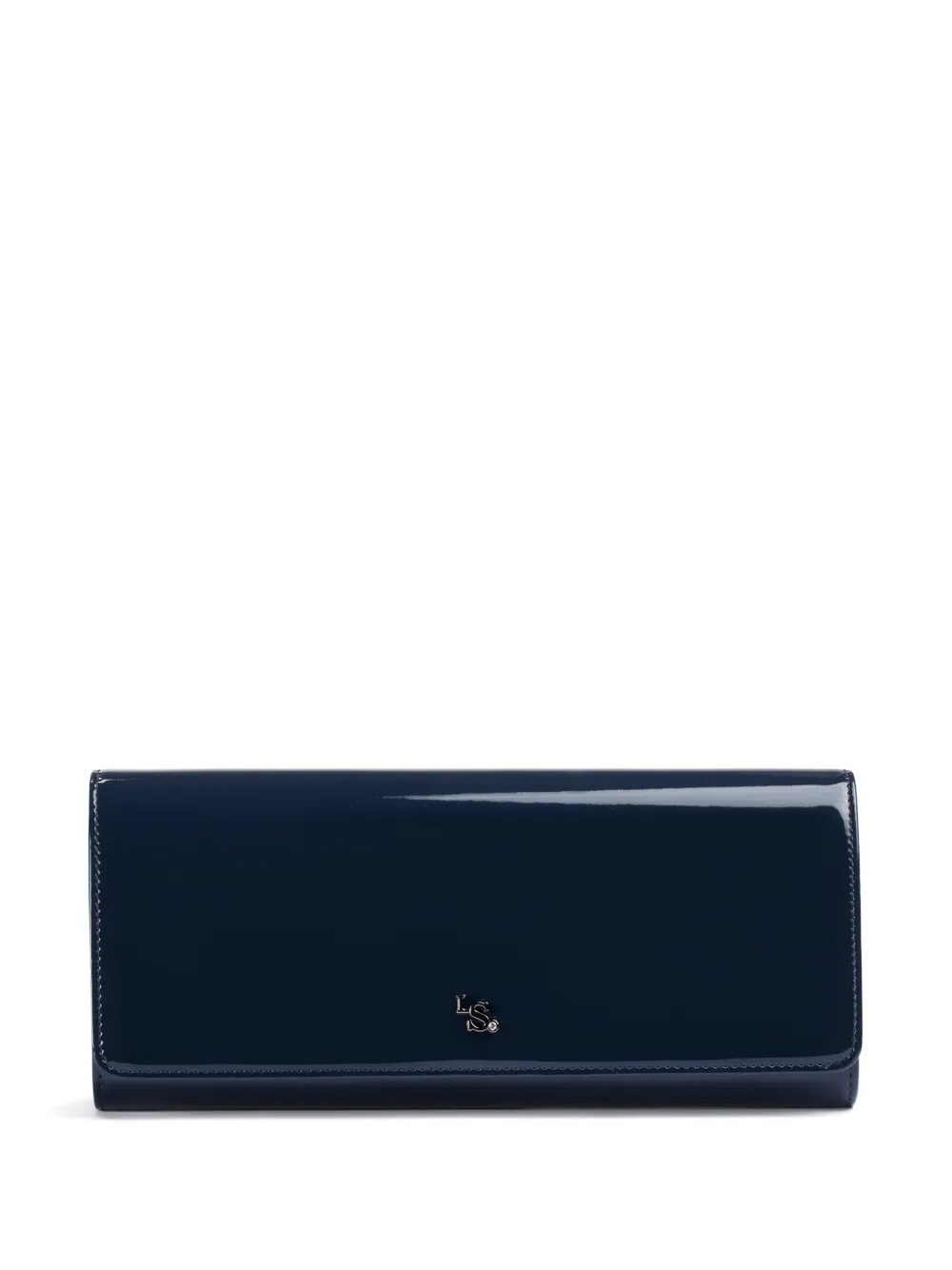 Le Silla logo-plaque patent-finish clutch bag - Blu