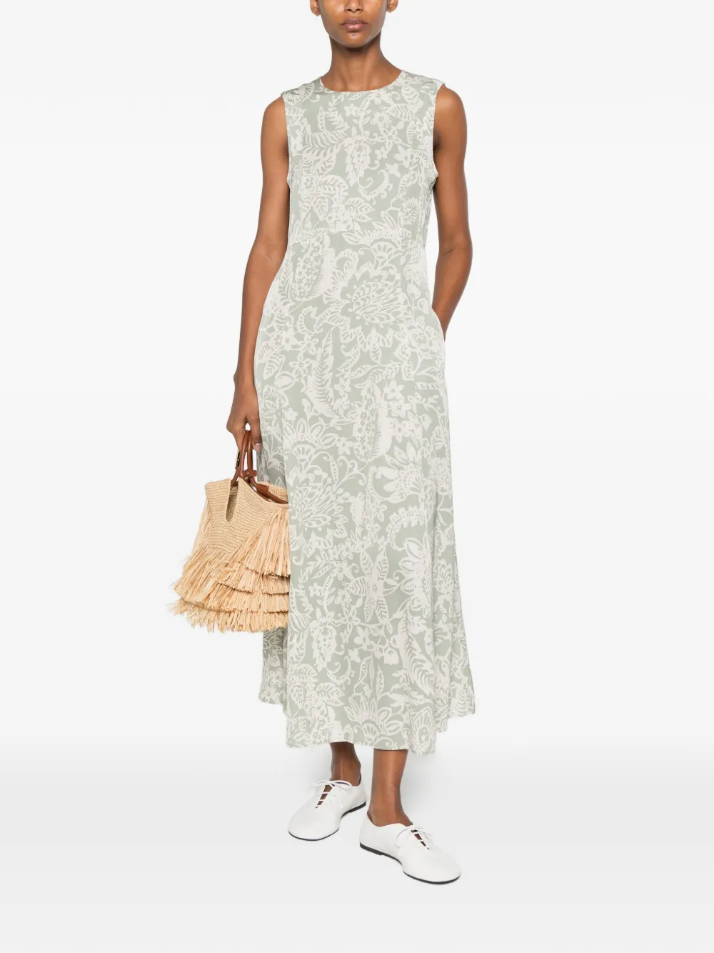 Marc O'Polo Midi-jurk met bloemenprint Groen
