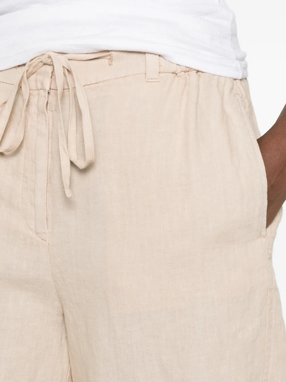 Marc O'Polo Shorts met trekkoordtaille Beige