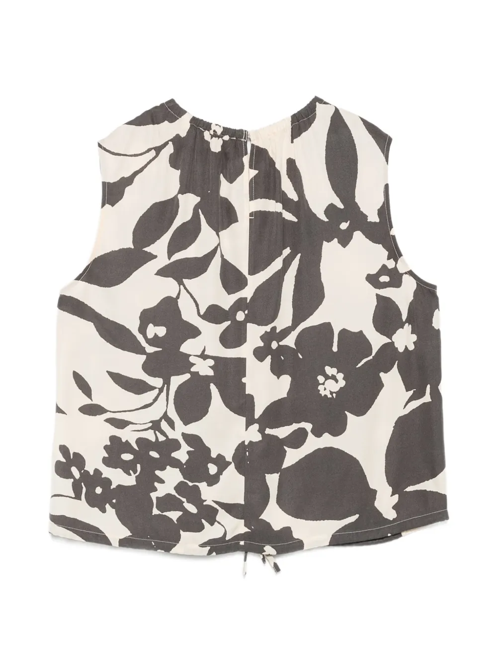 Marc O'Polo Top met trekkoord en bloemenprint Grijs