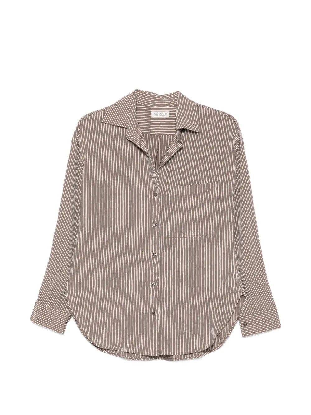 Marc O'Polo striped chest-pocket shirt - Marrone