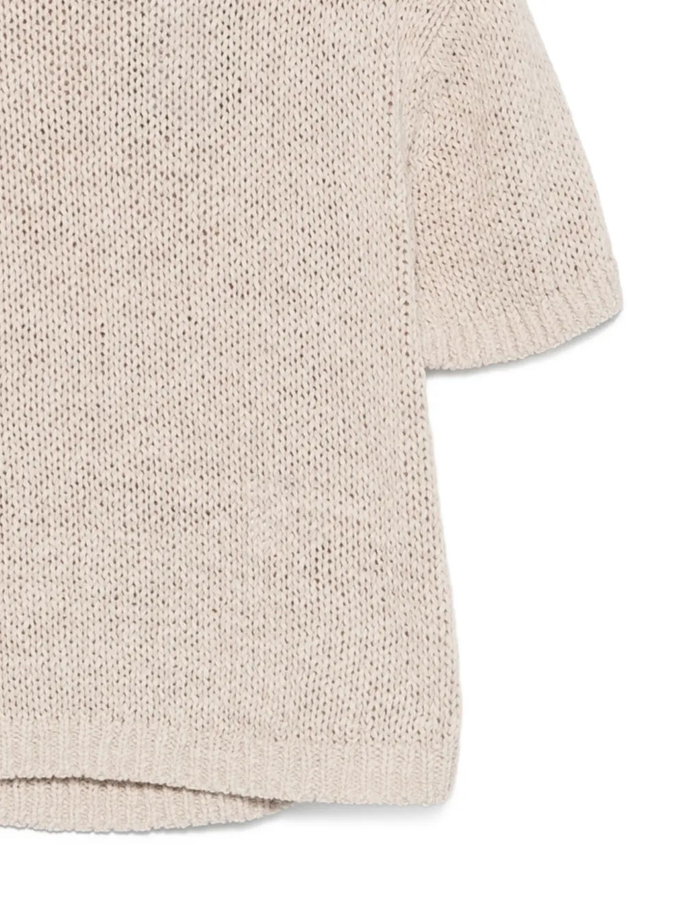 Marc O'Polo Opengebreide trui met korte mouwen Beige