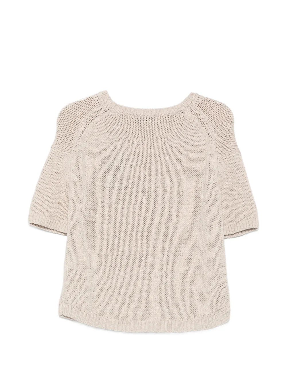 Marc O'Polo Opengebreide trui met korte mouwen Beige