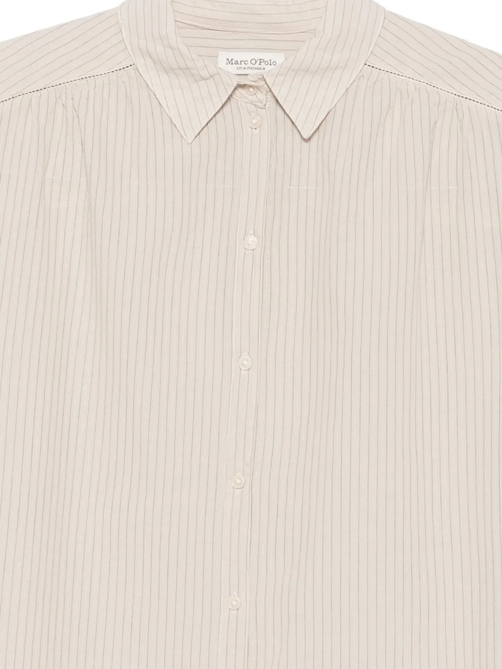 Marc O'Polo Overhemd met krijtstreep Beige