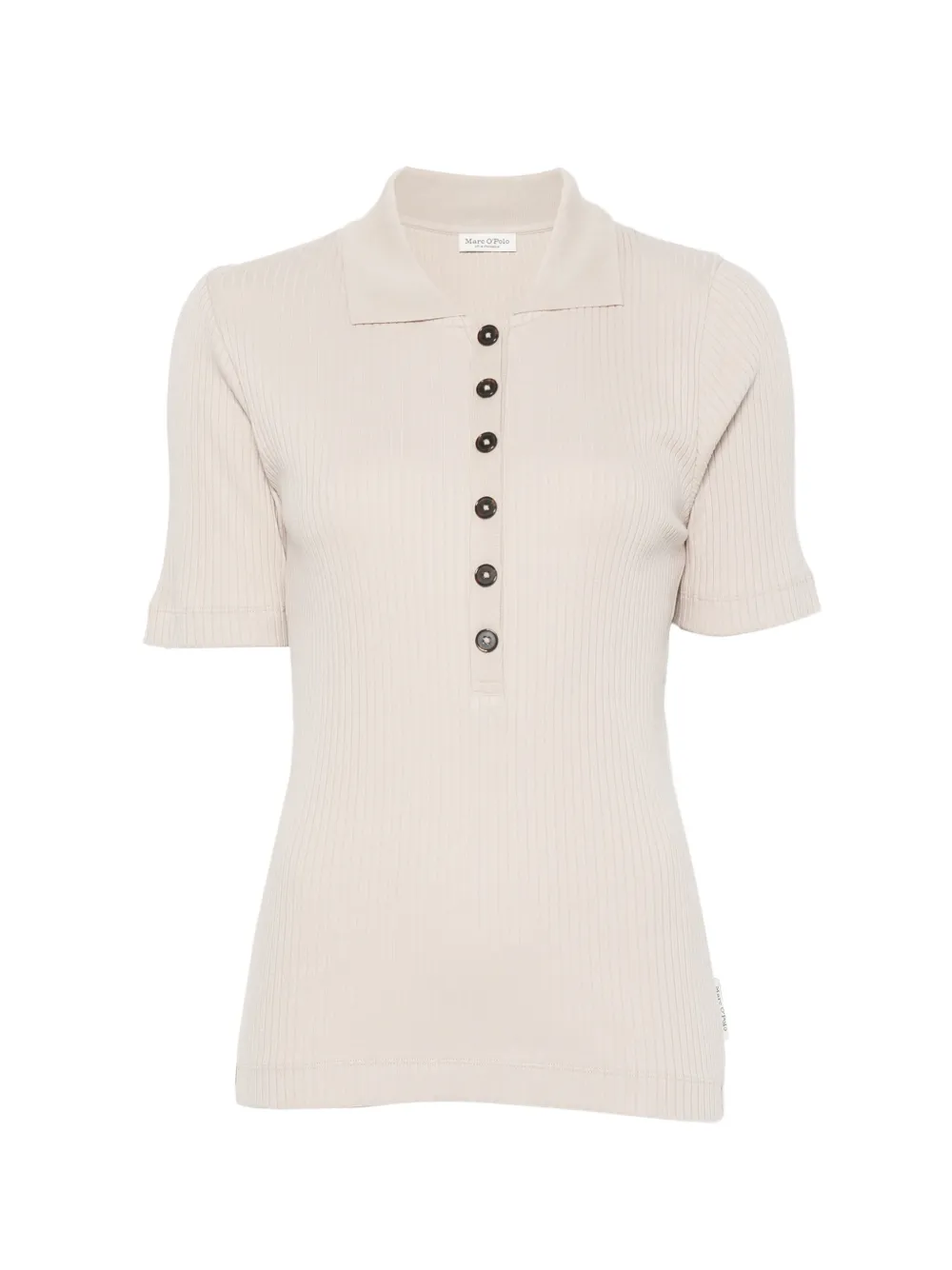 Marc O'Polo ribbed-knit polo top - Toni neutri