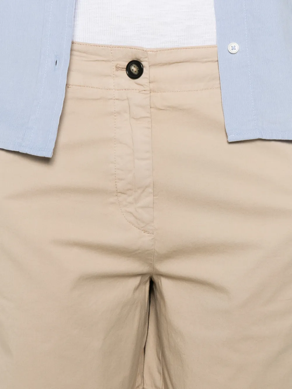 Marc O'Polo Shorts met knoopsluiting Beige