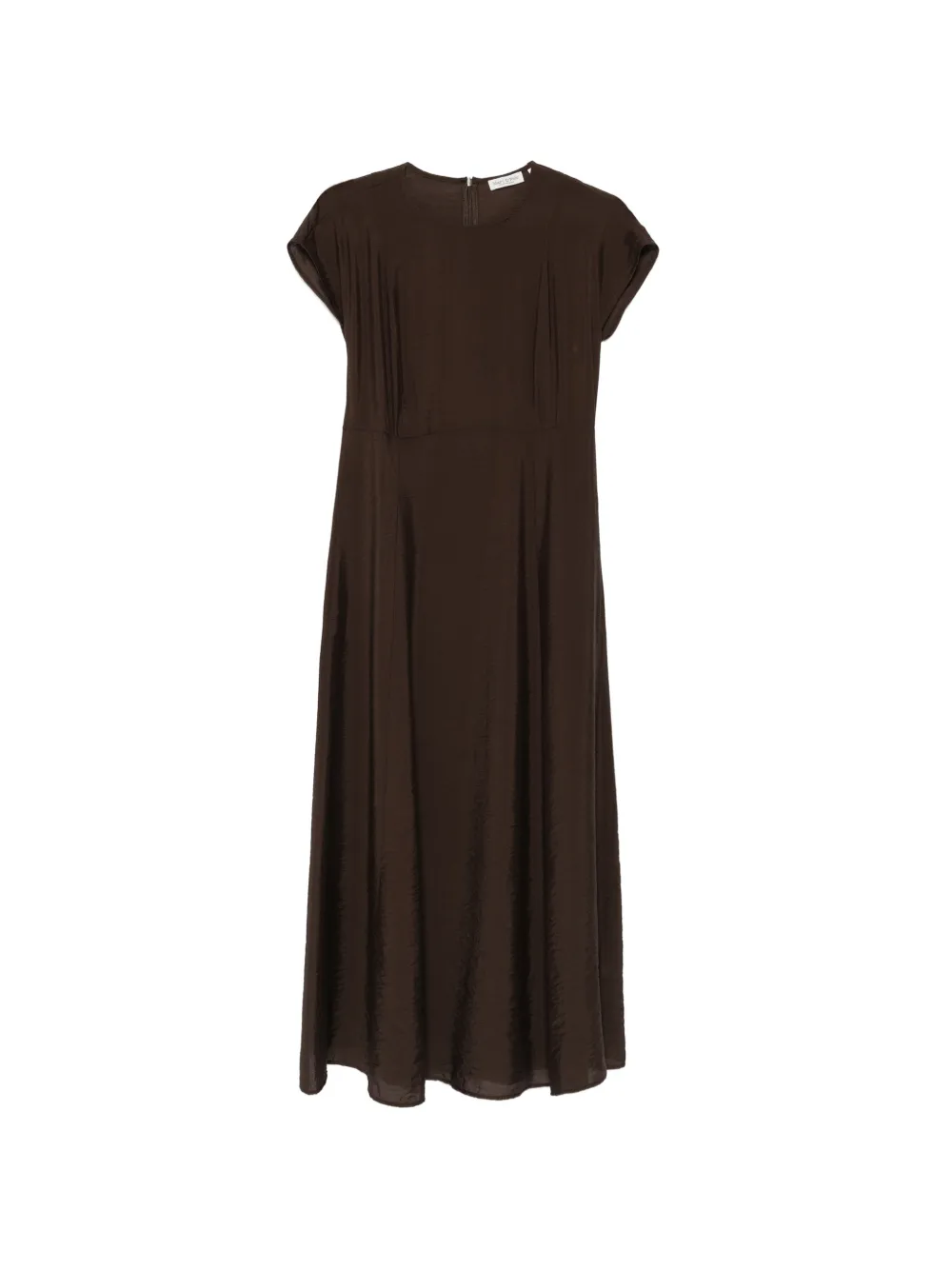 Marc O'Polo satin-finish cap-sleeve dress - Marrone