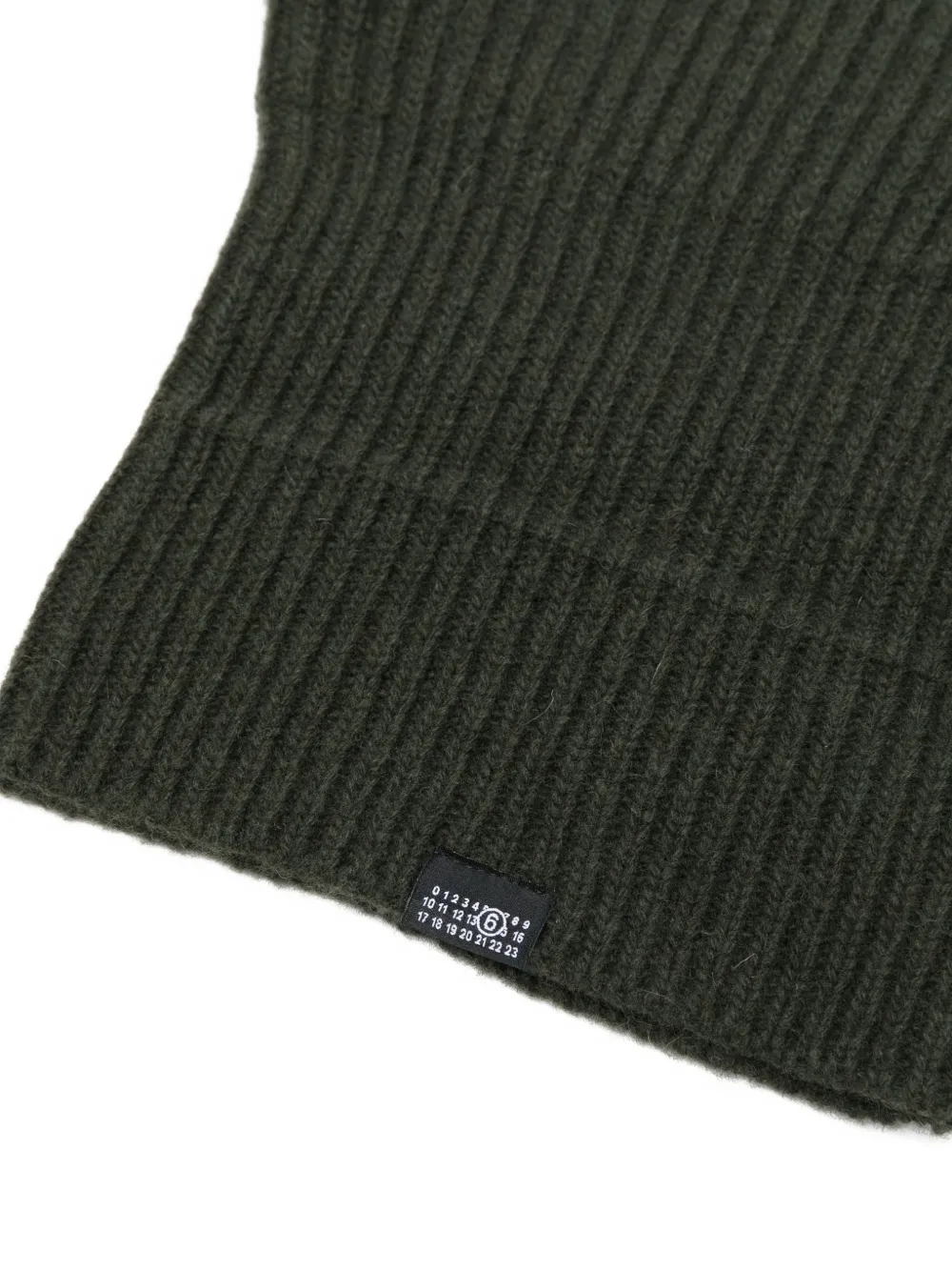 MM6 Maison Margiela Ribgebreide bivakmuts Groen