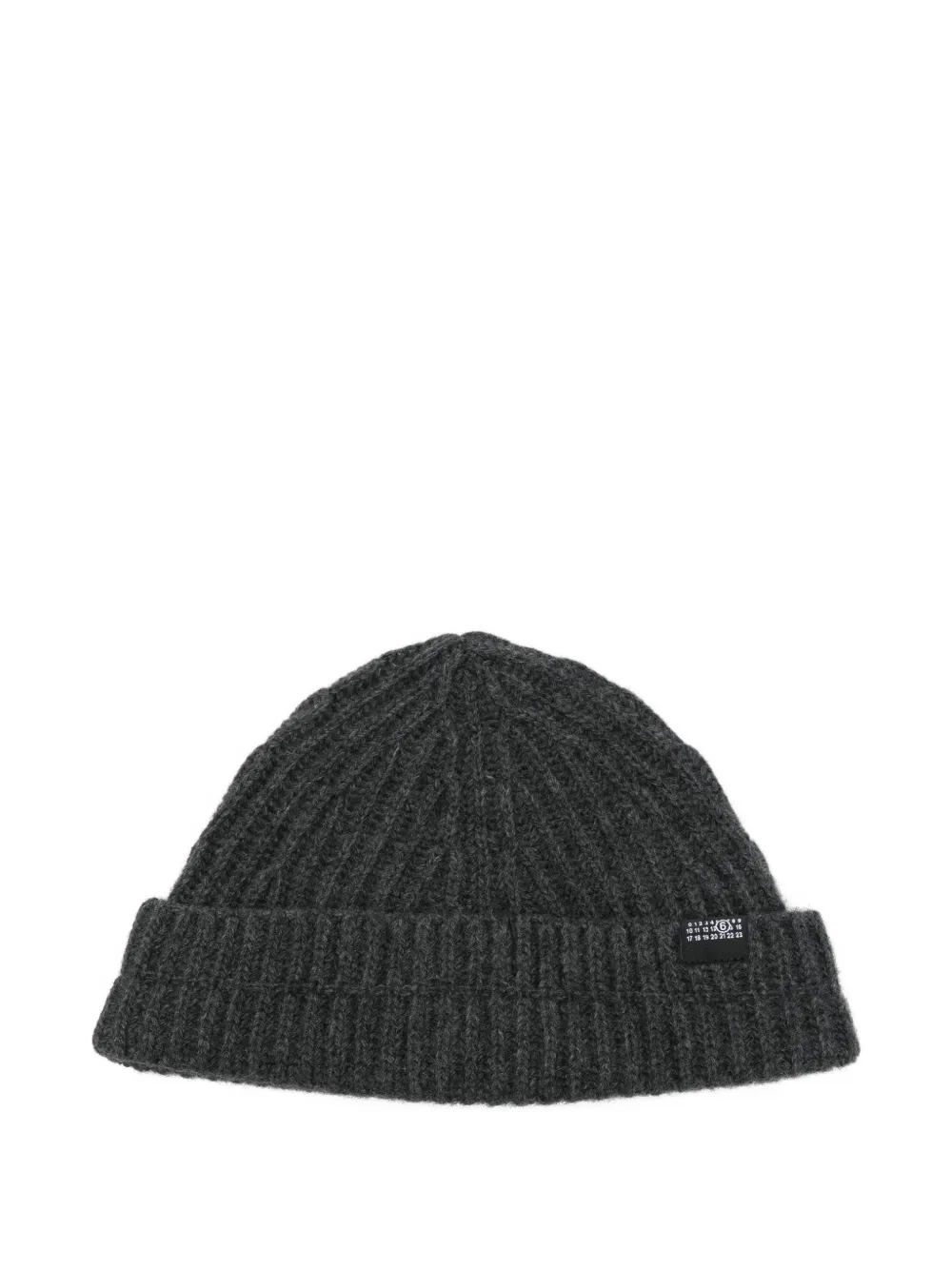 MM6 Maison Margiela ribbed-knit beanie hat - Grigio