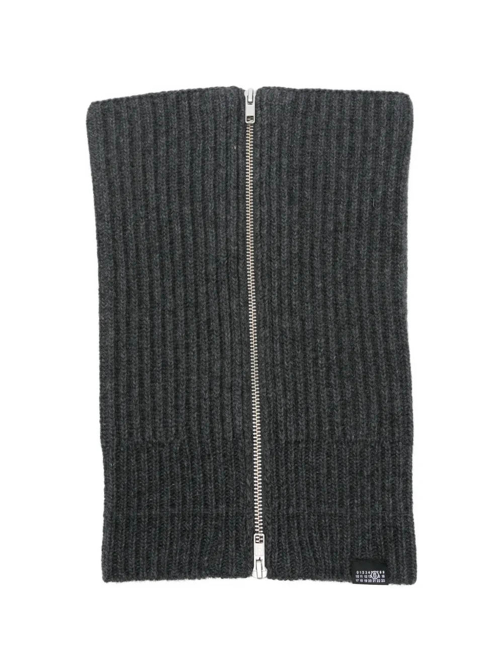 MM6 Maison Margiela ribbed-knit zip-up neck warmer - Grigio