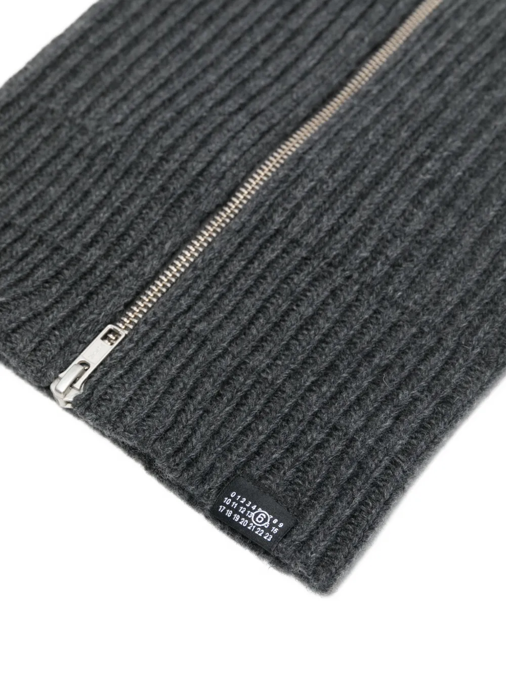 MM6 Maison Margiela Ribgebreide halswarmer met rits Grijs