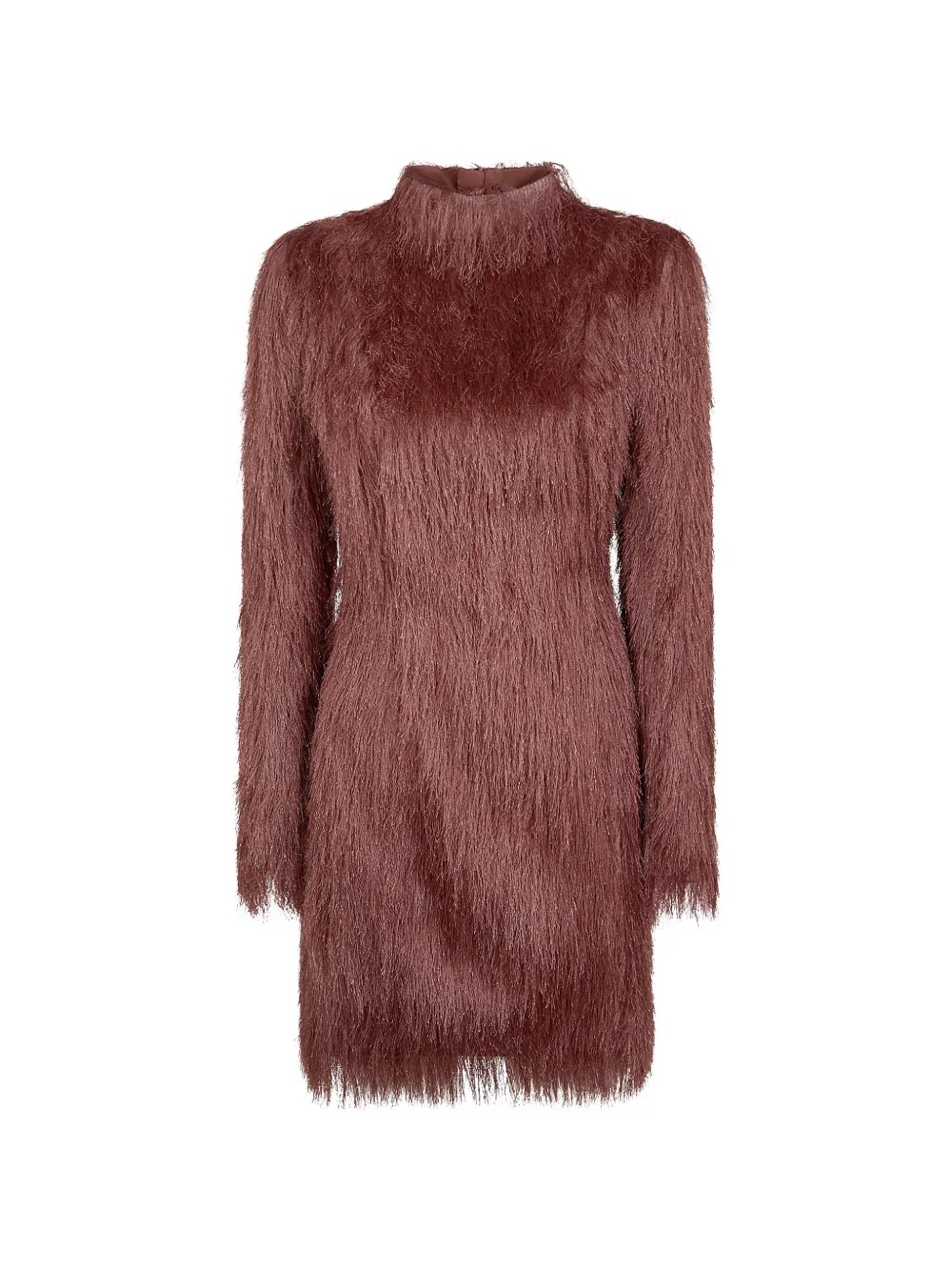Balmain fringed long-sleeve mini dress - Rosa