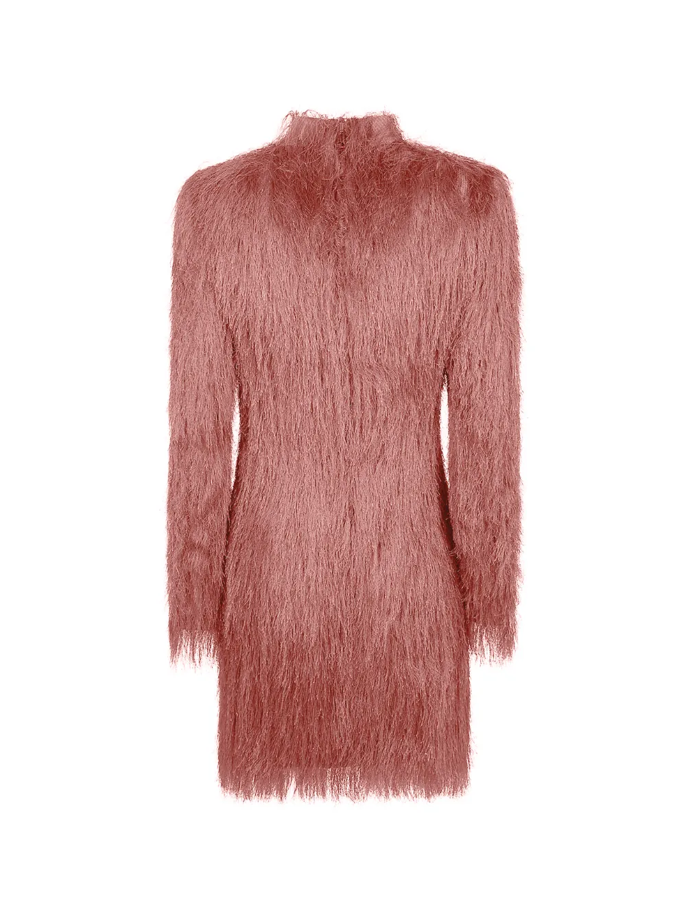 Balmain Mini-jurk met lange mouwen en franje Roze