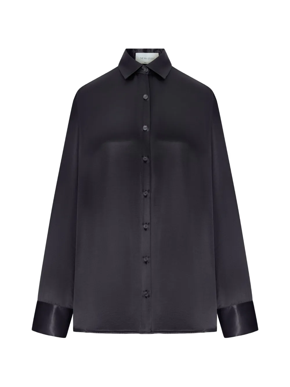 THE NINA STUDIO cut-out silk shirt - Nero