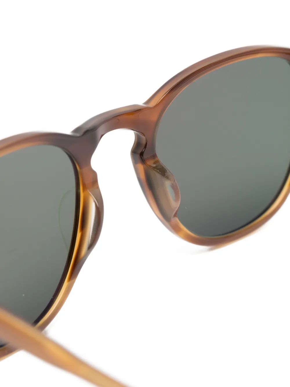 Garrett Leight Zonnebril met rond montuur Bruin
