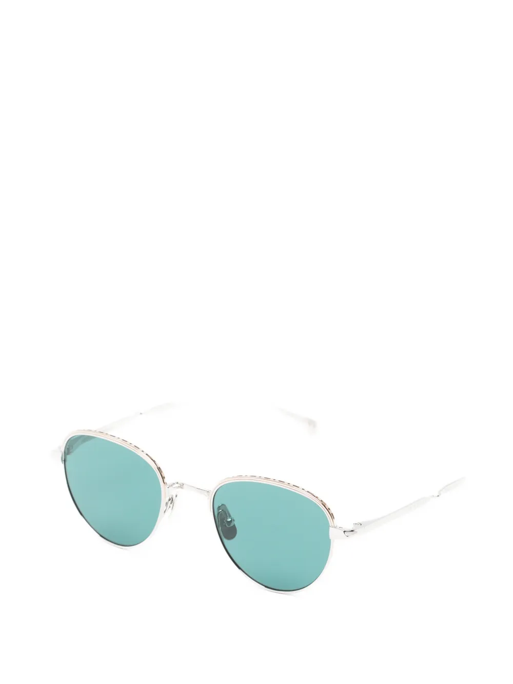 Garrett Leight Wells J zonnebril met rond montuur Zilver