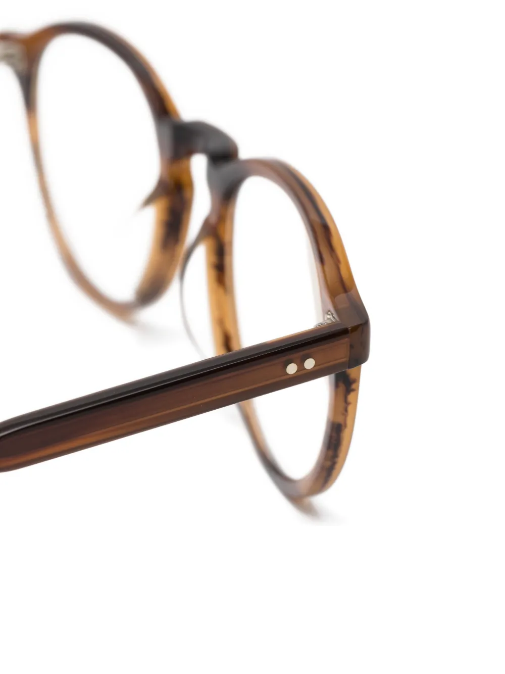 Garrett Leight Stanton bril met rond montuur Bruin