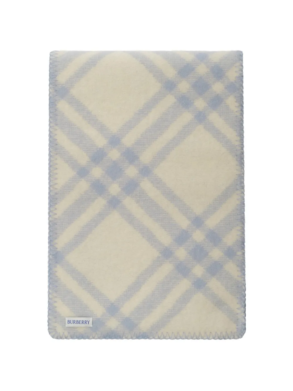 Burberry Geruite geborstelde wollen sjaal Blauw