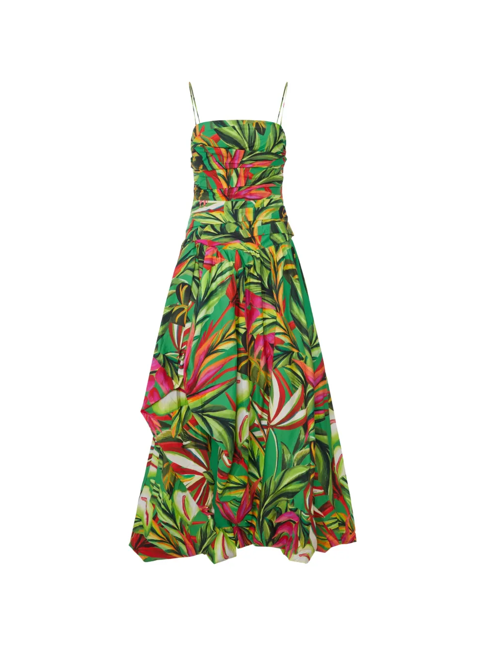 FARM Rio Tropical Dream floral-print ruched dress - Verde