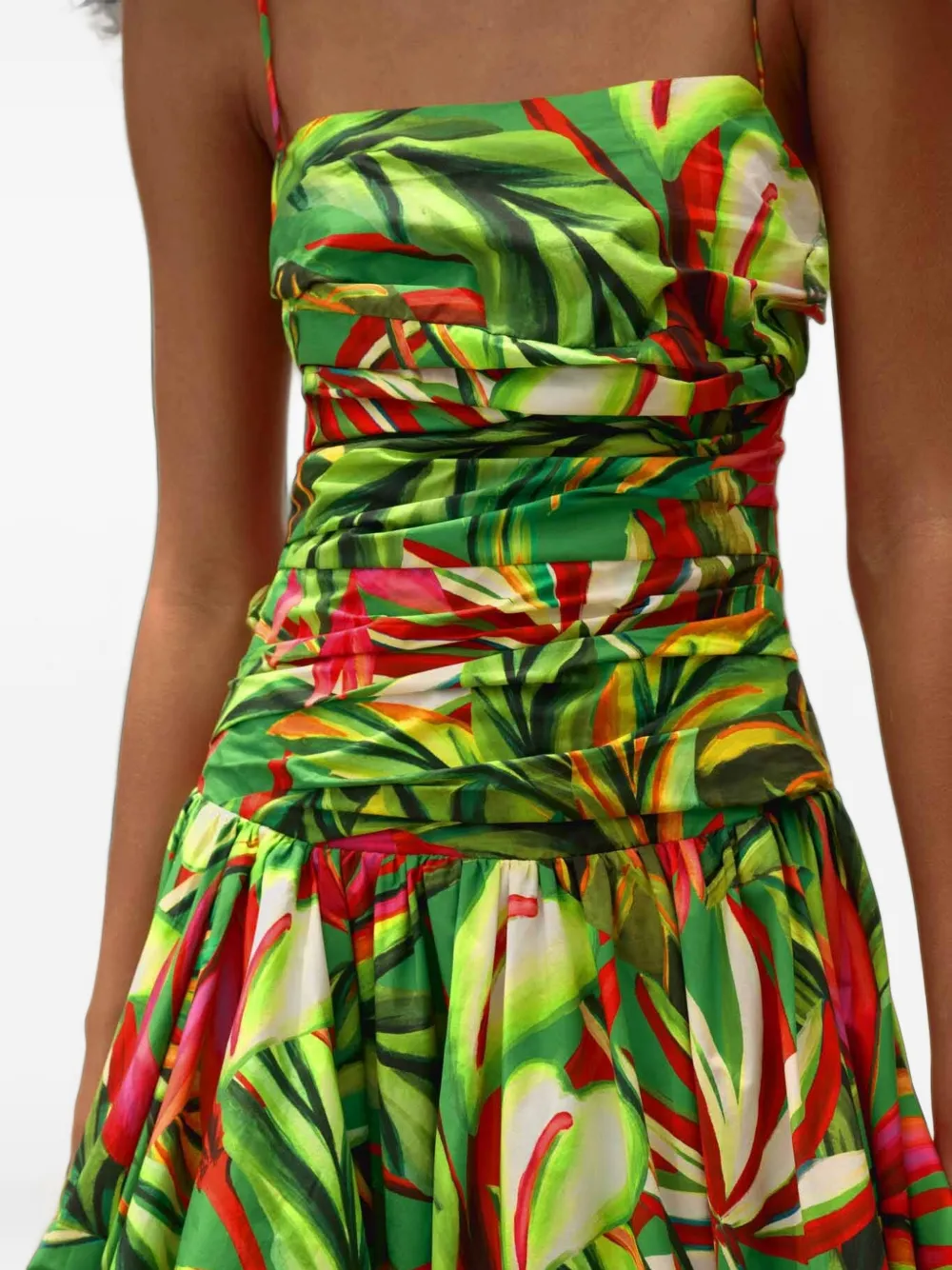 FARM Rio Tropical Dream jurk met bloemenprint en ruches Groen