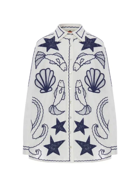 FARM Rio embroidered linen shirt