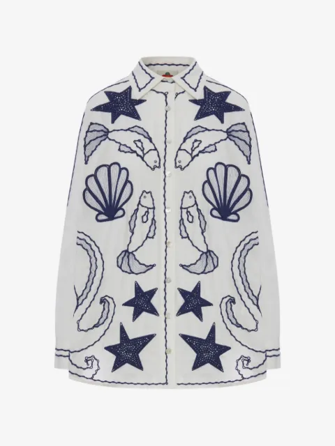 FARM Rio embroidered linen shirt