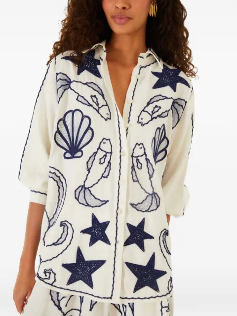 FARM Rio embroidered linen shirt