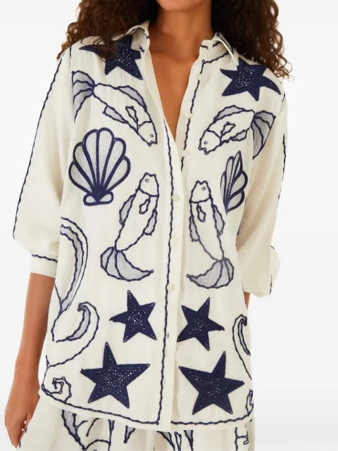 FARM Rio embroidered linen shirt