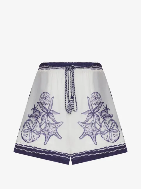 FARM Rio Coast Scarf starfish-print shorts
