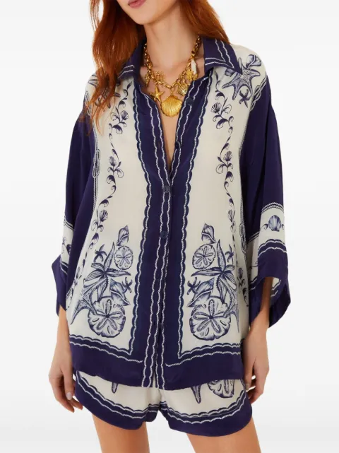 FARM Rio Coast Scarf starfish-print shorts