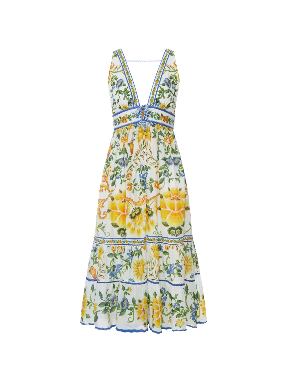 FARM Rio Emily Floral Tapestry midi dress - Bianco