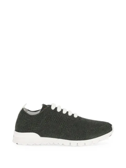 Kiton cashmere-knit lace-up sneakers