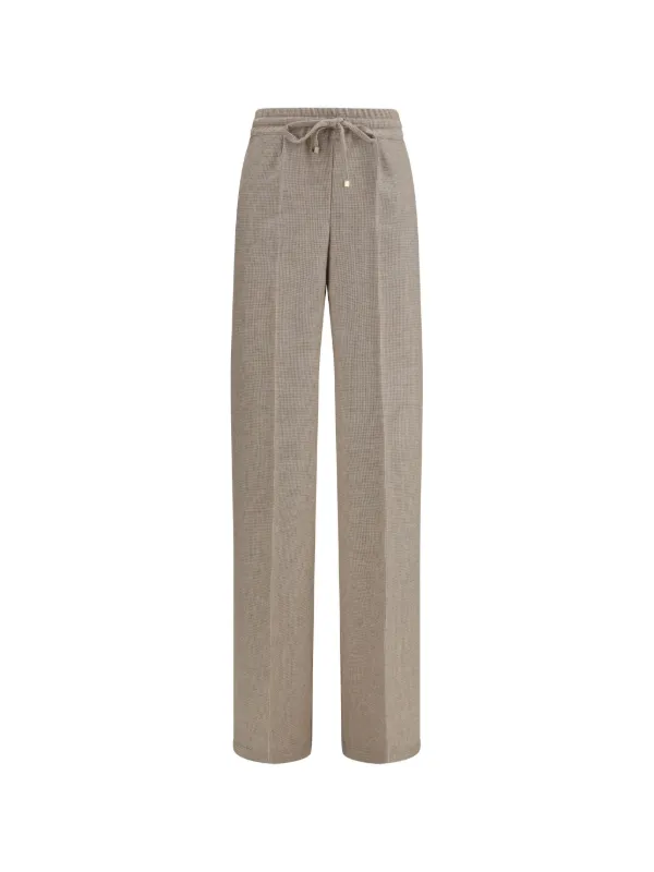 Kiton Check-pattern Drawstring Trousers in Neutrals