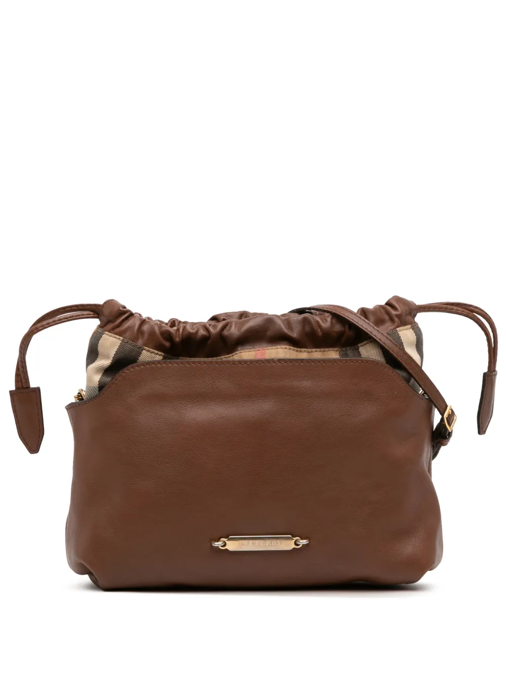 Burberry Pre-Owned 2000-2017 House Check Canvas and Calfskin Little Crush crossbody bag - Marrone
