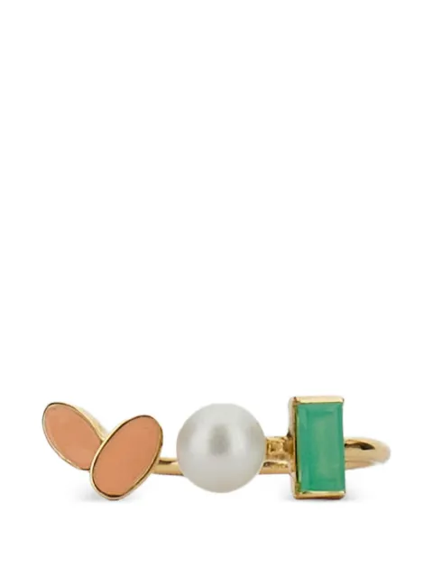 Aliita citrine pearl-embellished ring