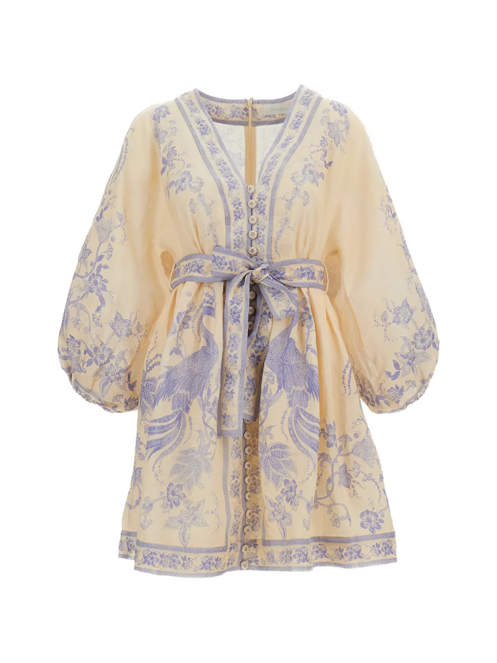 ZIMMERMANN Indra floral-print mini dress - Toni neutri
